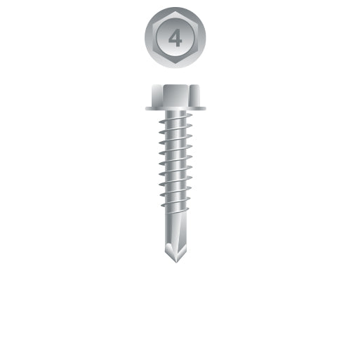 #14 Strong-Point Hex Washer Head 14-14 x 5, 410 Stainless Steel