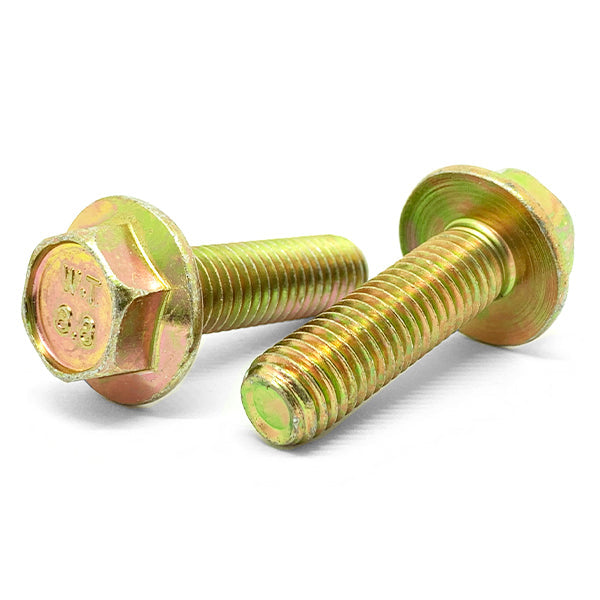 M8-1.25x30 Class 8.8 Hex Flange Bolts Zinc Yellow