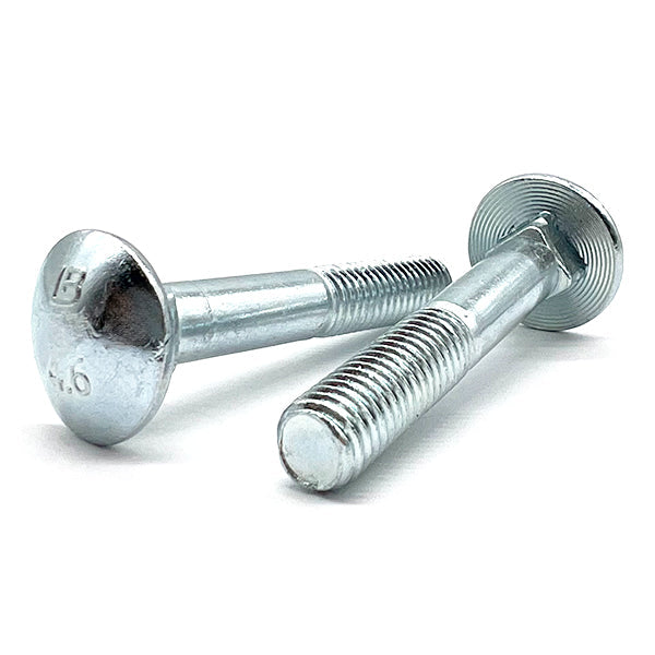 M10-1.5x50 Class 4.6 Round Head Carriage Bolts Zinc