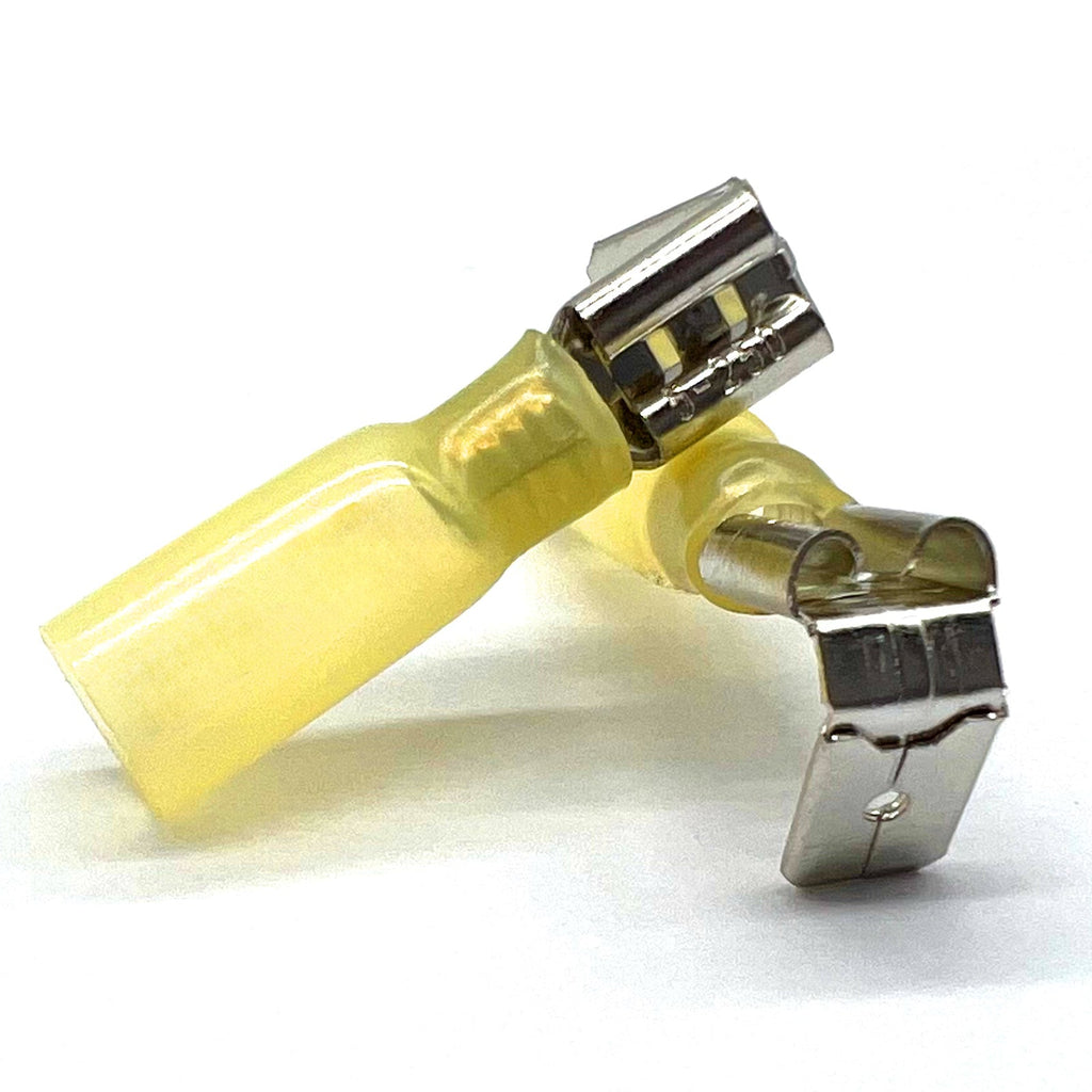 Yellow Heat Shrink Marine Grade Piggy Back Connectors, AWG 12-10