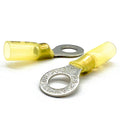Yellow Heat Shrink Marine Grade 3/8" Diameter Ring Connectors, AWG 12-10