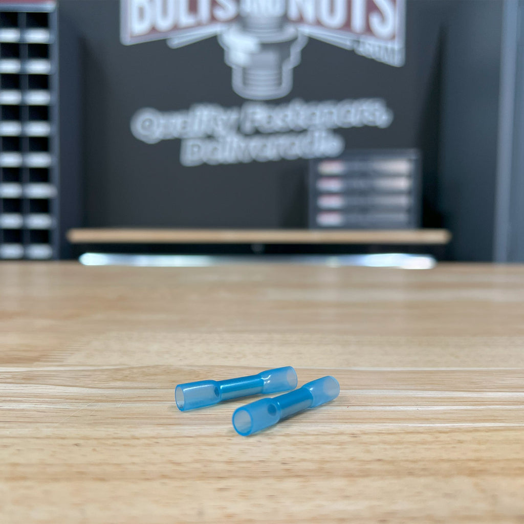 Blue Heat Shrink Marine Grade Butt Connectors, AWG 16-14