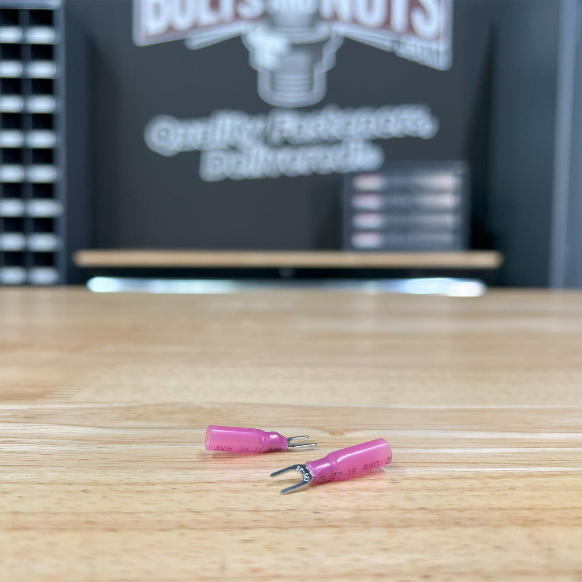 Red Heat Shrink Marine Grade #10 U-Type Fork Connectors, AWG 22-16