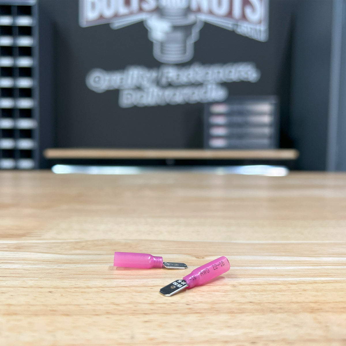 Red Heat Shrink Marine Grade Male Spade Connectors, AWG 22-16