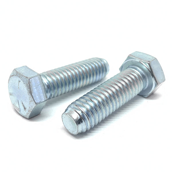 1/4-28x5/8" Hex Cap Screws Grade 5 Bolts Zinc Clear