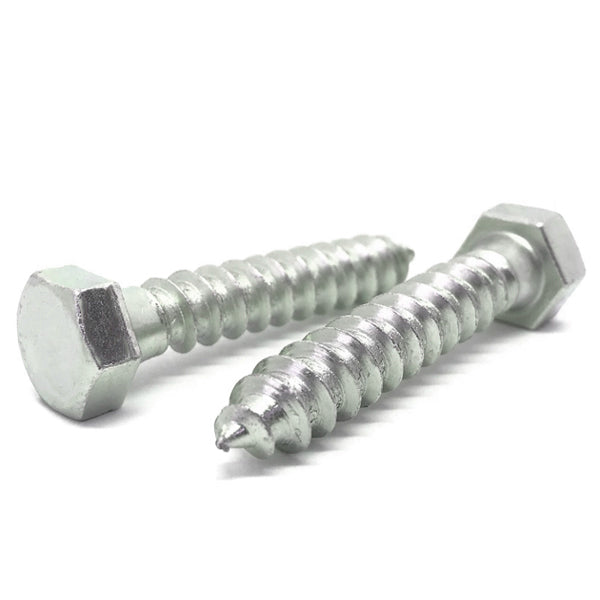 1/4-10x2-1/2" Hex Lag Screws A307 Grade A Zinc