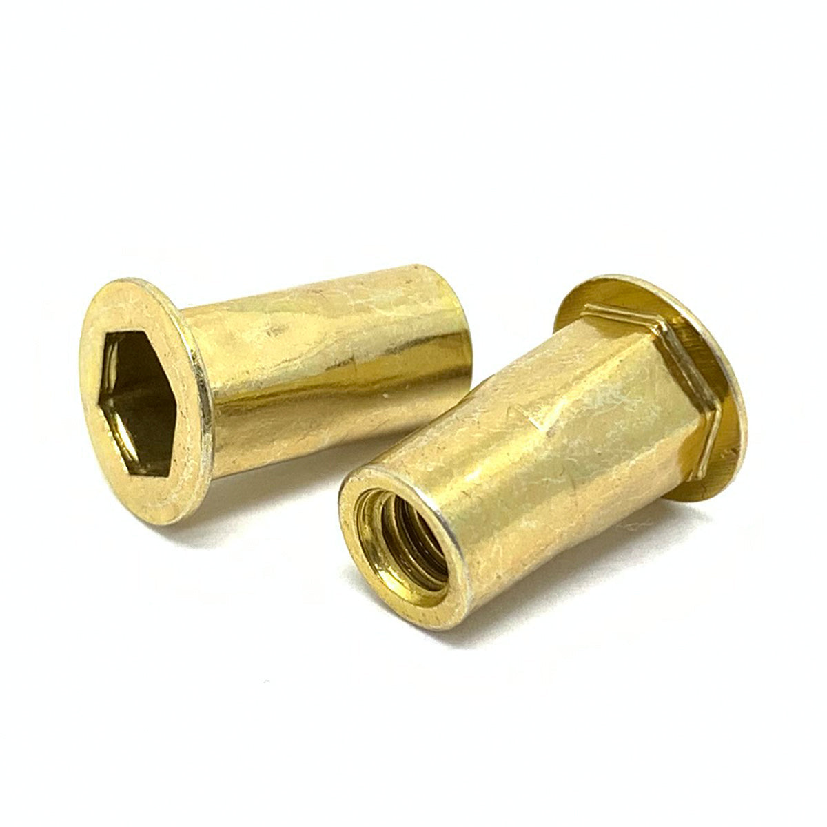3/8-16 UNC (.027-.150) Steel Hex Rivet Nut Zinc Yellow
