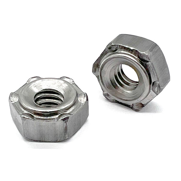 M10-1.5 6 Prong Short Pilot Hex Weld Nuts