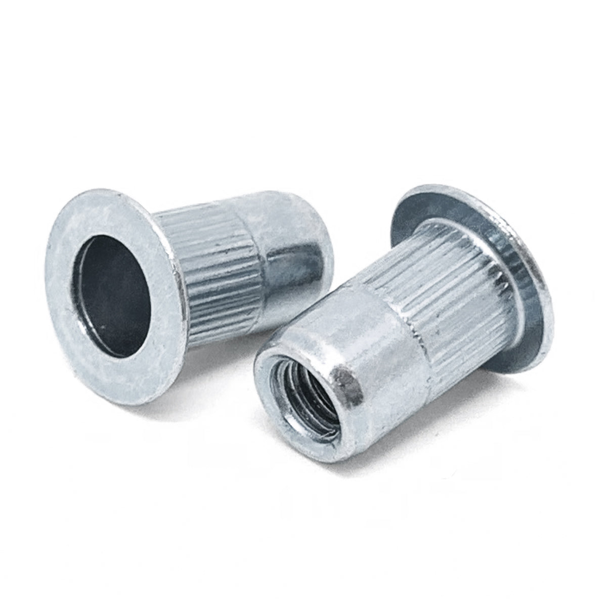 #10-24 L (.130-.225) Aluminum Large Flange Knurled Body Rivet Nut