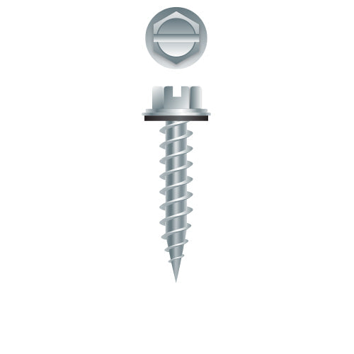 #10 SLT Strong-Point Hex Washer Head w/NEO 10 x 2, 1/4 A.F., Zinc