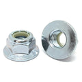 M8-1.25 Class 8 Nylon Insert Hex Flange Lock Nuts Zinc Clear