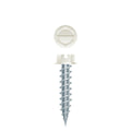 #8 SLT Strong-Point Hex Washer Head Painted White 8 x 2, 1/4 A.F., Zinc