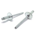 3/16" Dia 3/16"-1/4" (64)  Grip - Oversized Head Blind Rivets Steel/Steel Mandrel Zinc