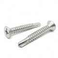 #10x1-1/4" Stainless Steel Phillips Flat Head #3 Point Self Drilling Screws