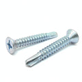 #12x1" Phillips Flat Head #3 Point Self Drilling Sheet Metal Screws Zinc