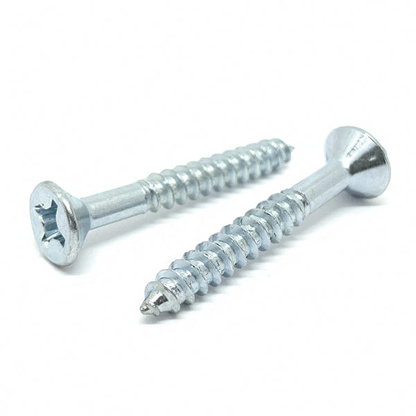 #12x1-3/4" Phillips Flat Head Wood Screws Zinc Clear
