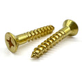 #14x3" Phillips Flat Head Wood Screws Brass