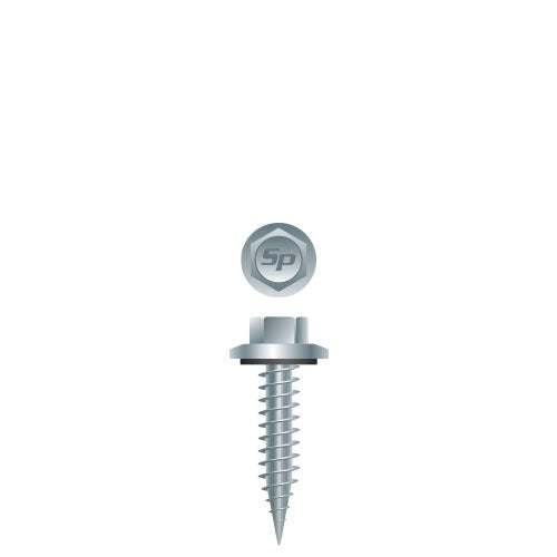 #17 Hex Flange Washer Head w/ Washer 17-14 x 1, 3/8 A.F., Type AB, Strong-Shield