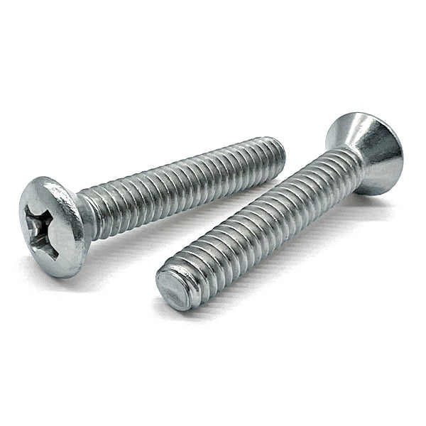 1/4-20x1-1/2" Phillips Oval Head Machine Screws Zinc Clear