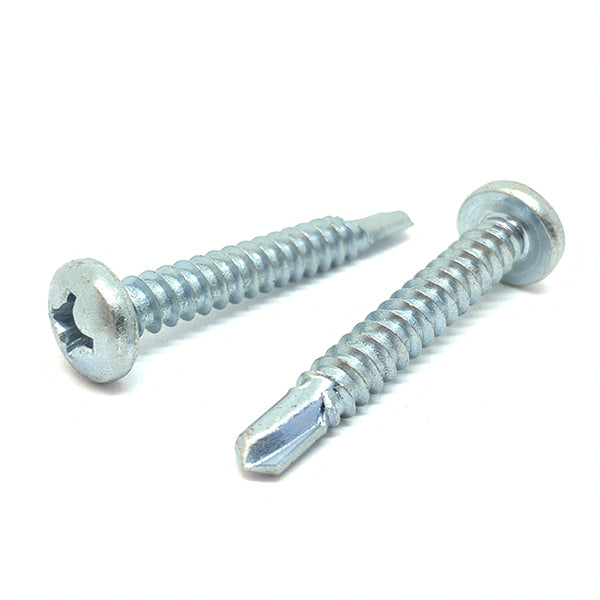 #8x1-1/4" Phillips Pan Head #2 Point Self Drilling Sheet Metal Screws Zinc