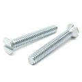 #10-24x4" Slotted Flat Head Machine Screws Steel Zinc