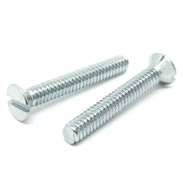 #10-32x1/2" Slotted Flat Head Machine Screws Steel Zinc