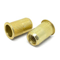 3/8-16 (.027-.150) Steel Small Flange Knurled Body Rivet Nut Zinc Yellow