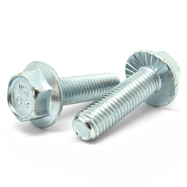 M12-1.75x30 Class 8.8 Hex Serrated Flange Bolts Zinc Clear