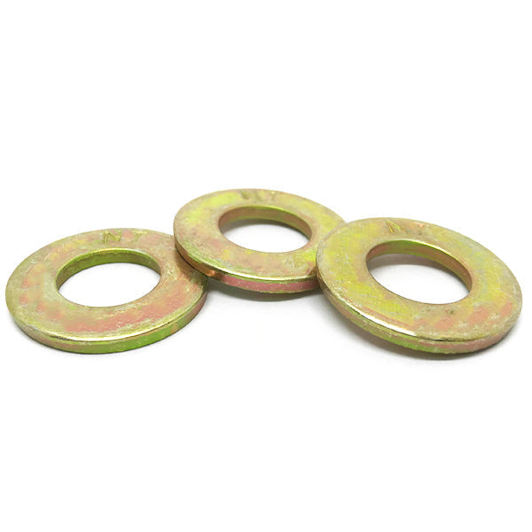 9/16" SAE Grade 8 Flat Washers Zinc Yellow