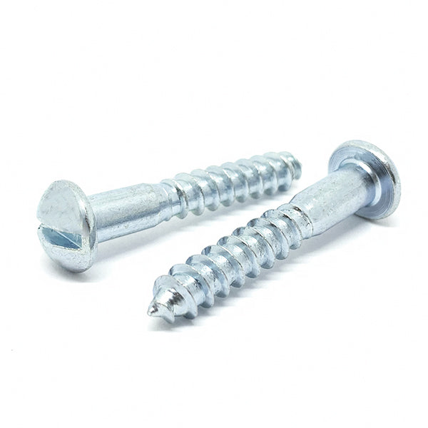 #8x1-1/4" Slotted Round Head Wood Screws Zinc Clear