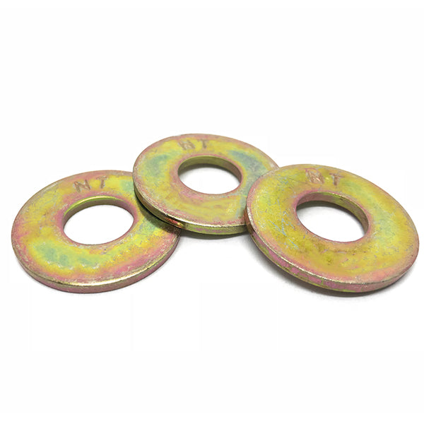 1" SAE Grade 8 Flat Washers Zinc Yellow