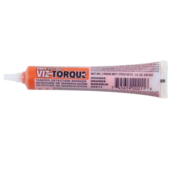 Viz-Torque® Tamper Detection Marker, Orange, 1oz  Plastic Tube