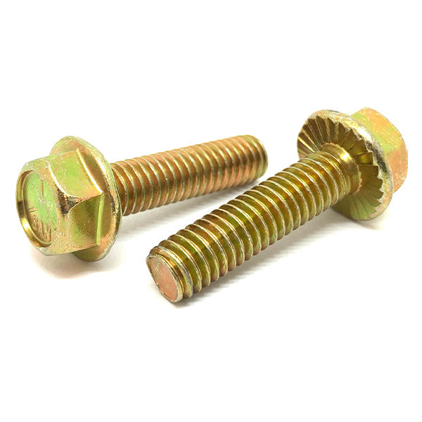 1/4-20x1-1/4"   Grade 5 Serrated Hex Flange Bolts Zinc Yellow