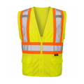 High Visibility Mesh Safety Vest with DOT Striping - ANSI 2