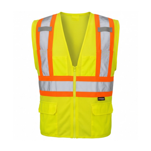 High Visibility Mesh Safety Vest with DOT Striping - ANSI 2